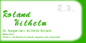 roland wilhelm business card